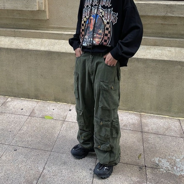 Loose Multi Pocket Cargo Trousers