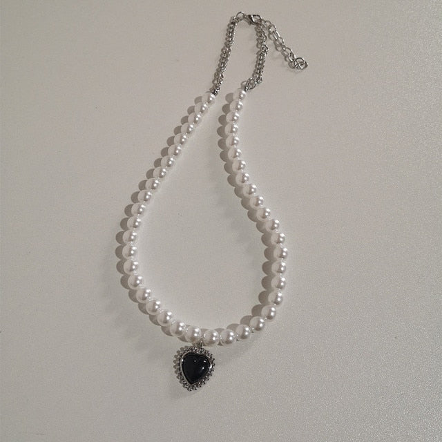 Silver Hearts Necklace Set
