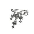 Chrome Cross Brooch