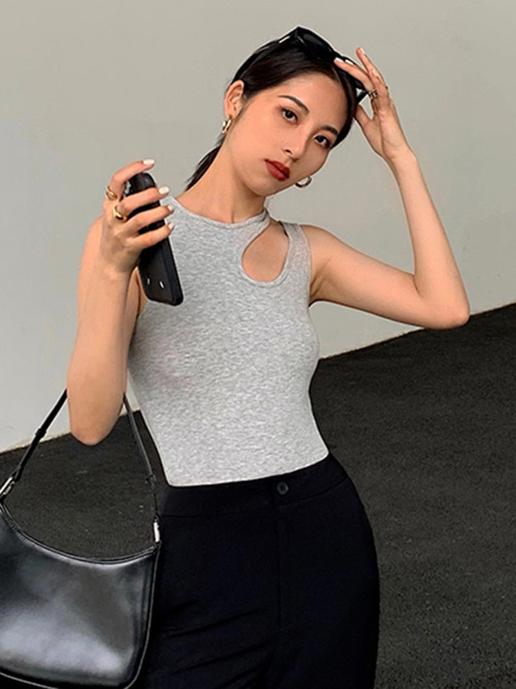 Double Strap Ribbed Top