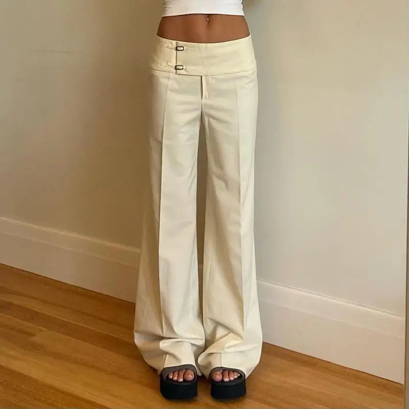 Y2K Khaki Wide Leg Trousers