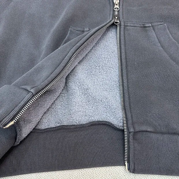 Two-way Zipper Oversized Hoodie
