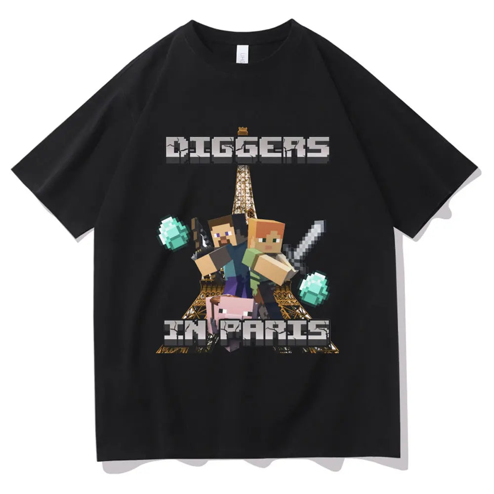 Diggers in Paris Minecraft Tee
