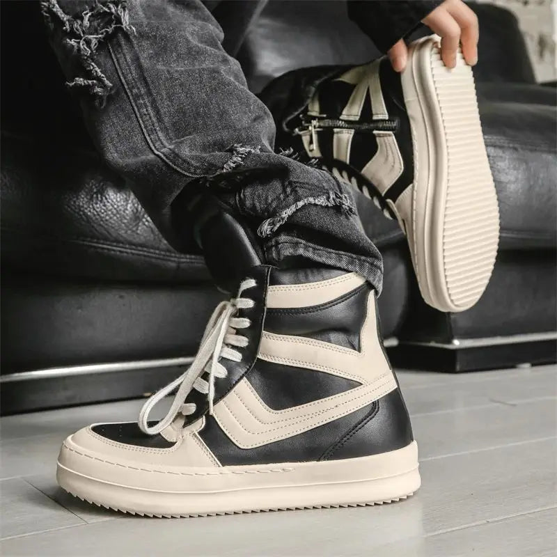 High-Top Leather Sneakers