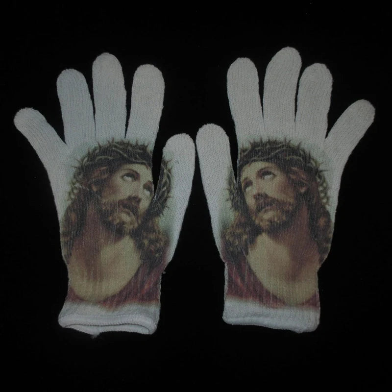 Virgin Mary Knitted Gloves