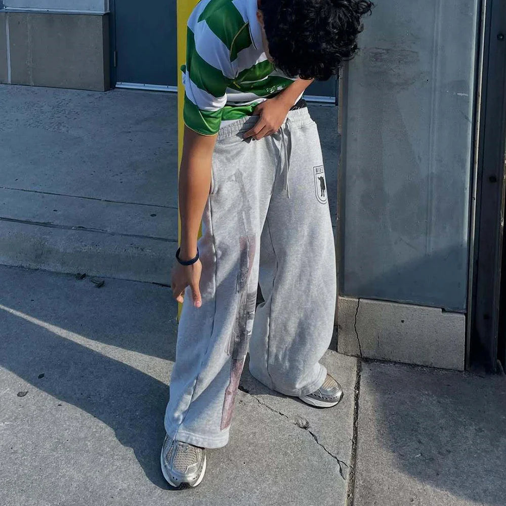 Faux Double Layered High-Waisted AK Sweatpants