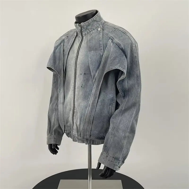 Distressed Dirty Denim Jacket