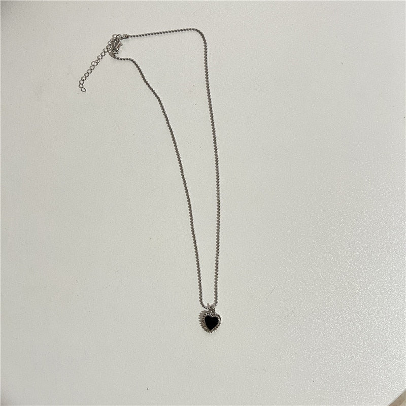 Silver Hearts Necklace Set