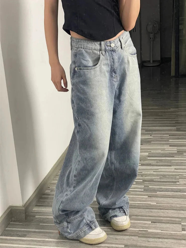 Retro Baggy Reversed High Waisted Jeans