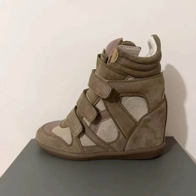 Genuine Leather Marant Wedge Heel Sneakers