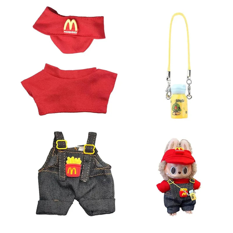 17sm LABUBU McDonalds Uniform (Dolls Not Included)