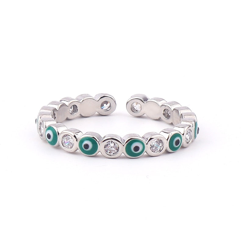 Rainbow Evil Eye Ring