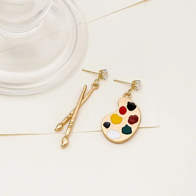 925 Silver Brush And Painting Earrings