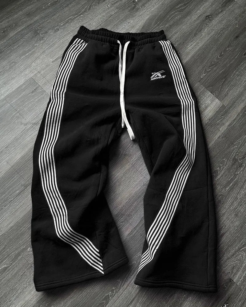 Wide Leg Striped Sweatpants