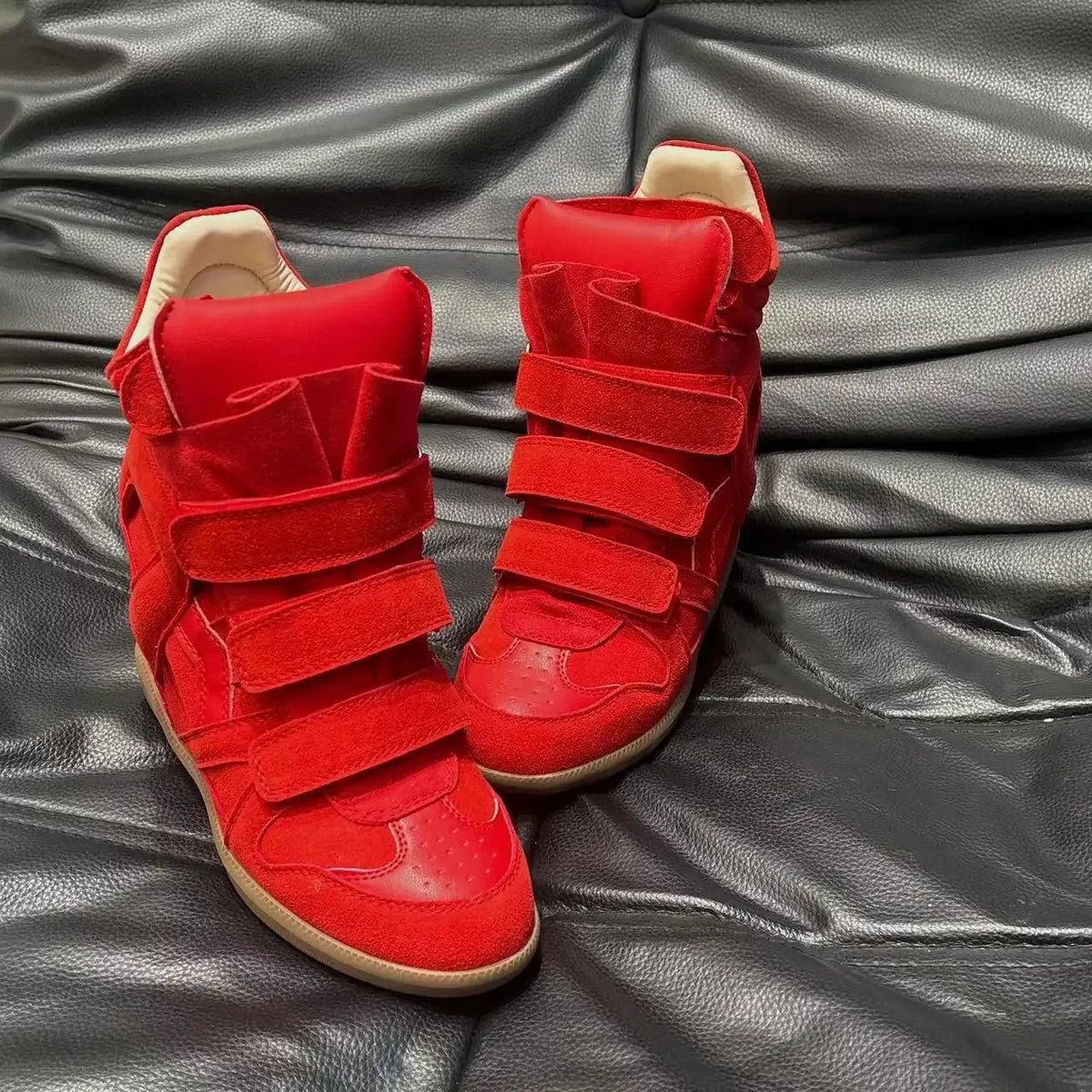 Genuine Leather Marant Wedge Heel Sneakers