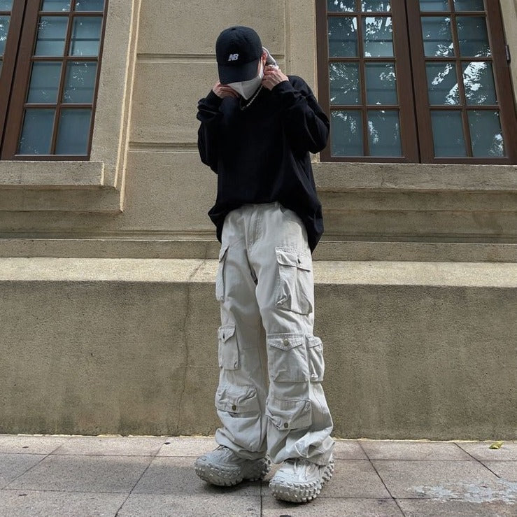 Loose Multi Pocket Cargo Trousers