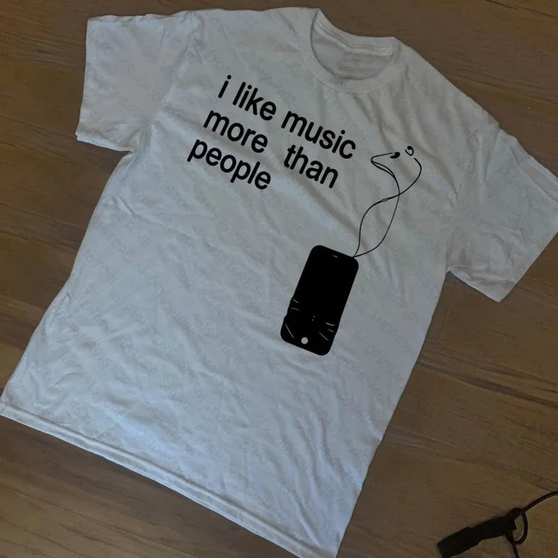 I Like Music More Than People Tee