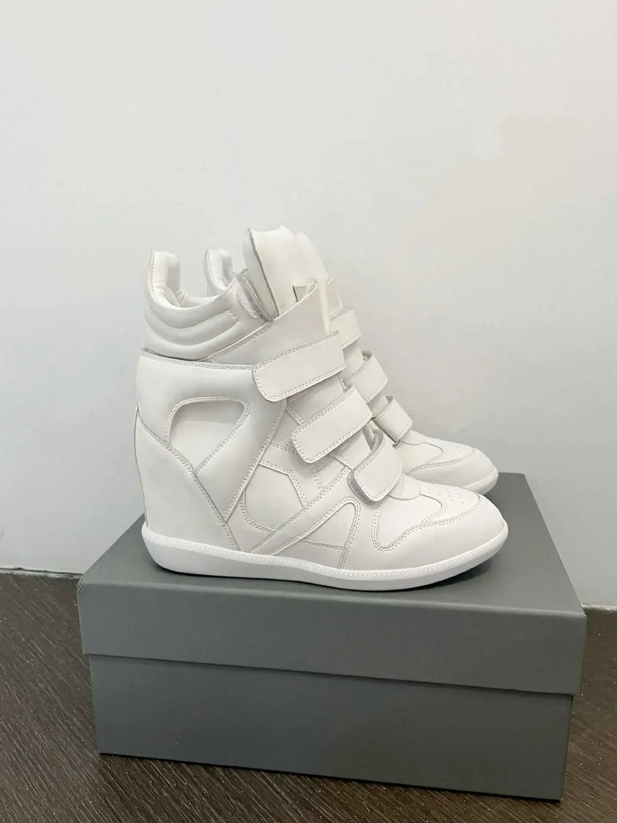 Genuine Leather Marant Wedge Heel Sneakers