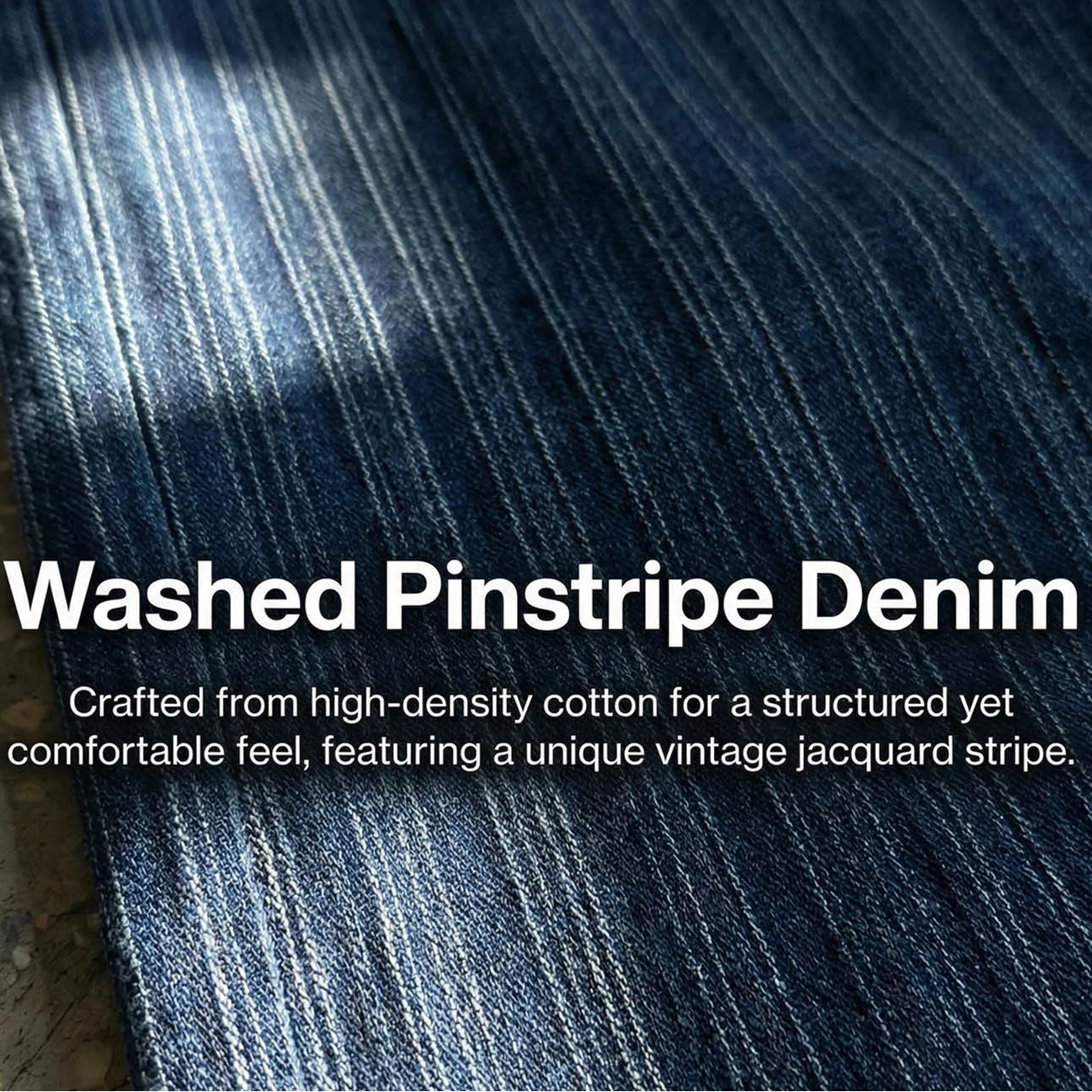 Japanese Style Wavy Stripe Jacquard Fabric Baggy Wide-leg Jeans