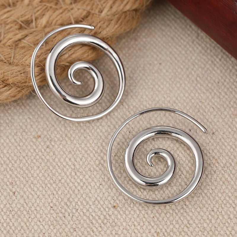 Vintage Silver Spiral Earrings