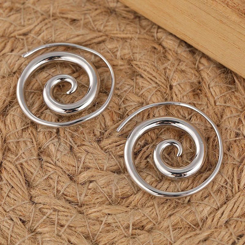 Vintage Silver Spiral Earrings