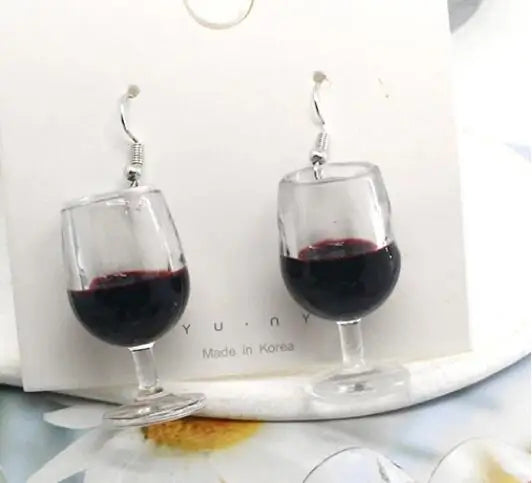 Red Wine Glass Earrings