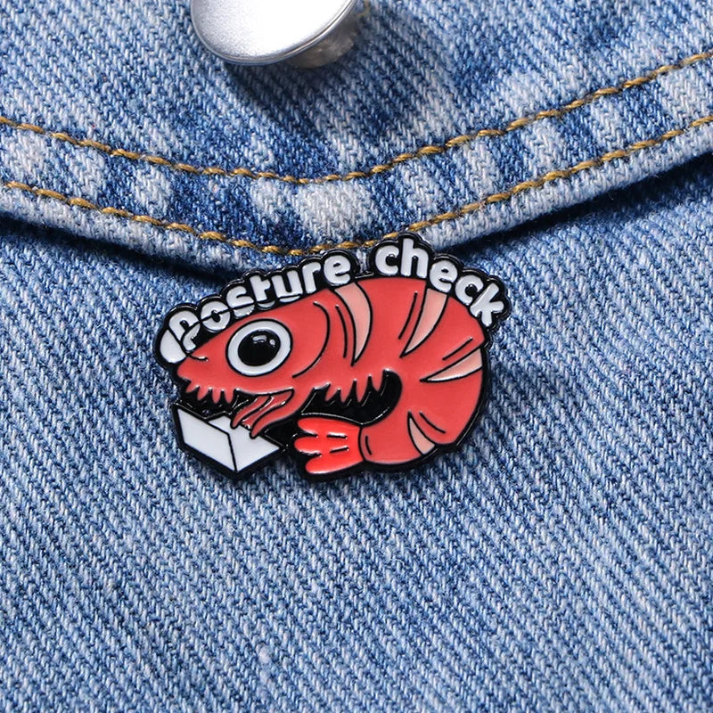 Posture Check Enamel Pin