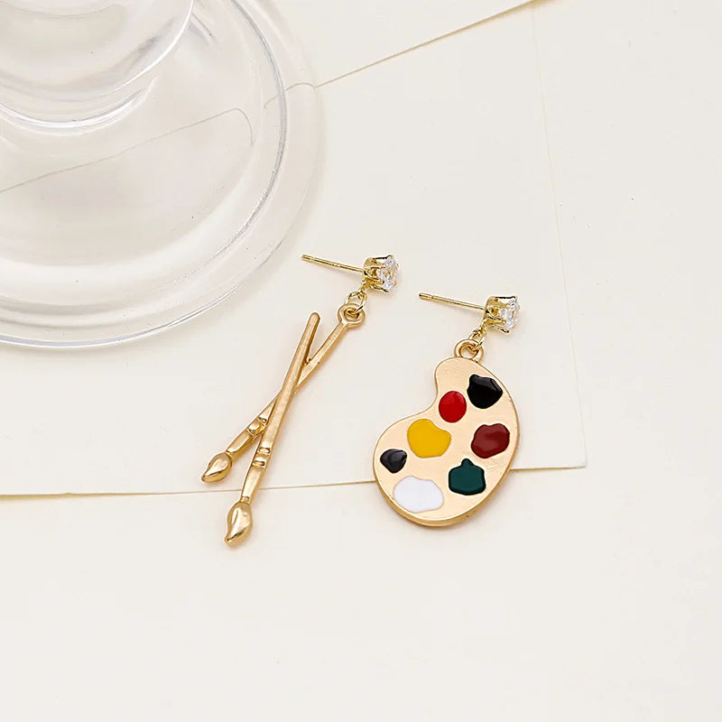 925 Silver Brush And Painting Earrings