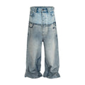 Double-layer Patchwork Baggy Jeans