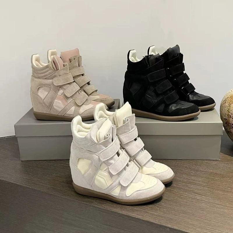 Genuine Leather Marant Wedge Heel Sneakers