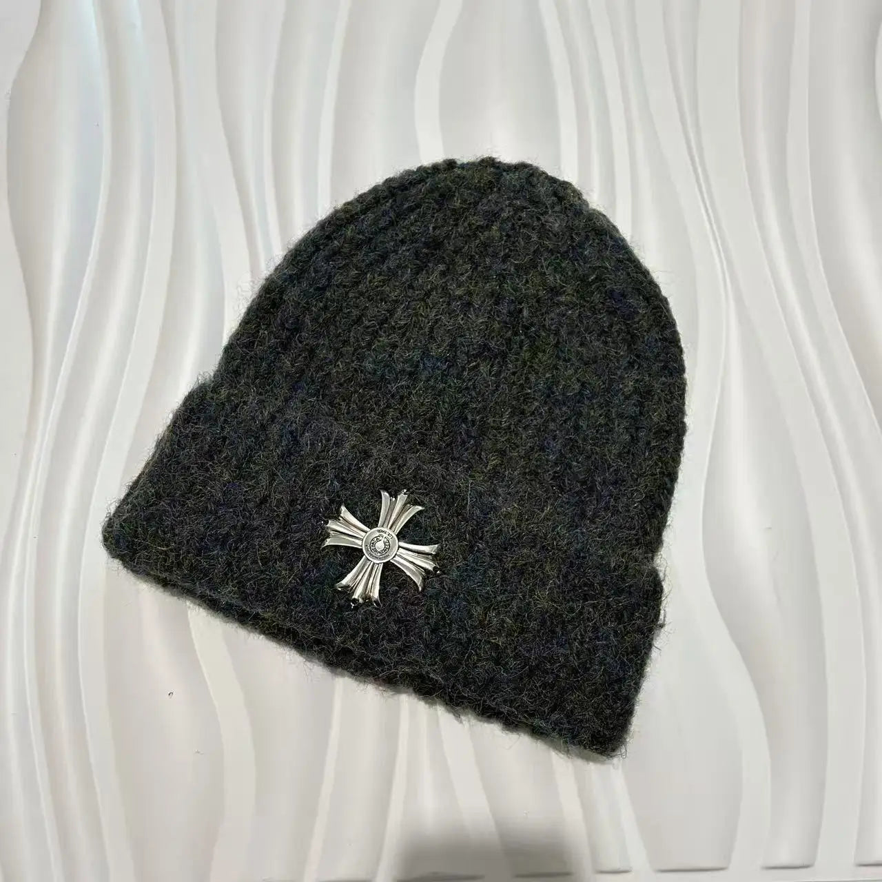 Metal cross Knitted Hat