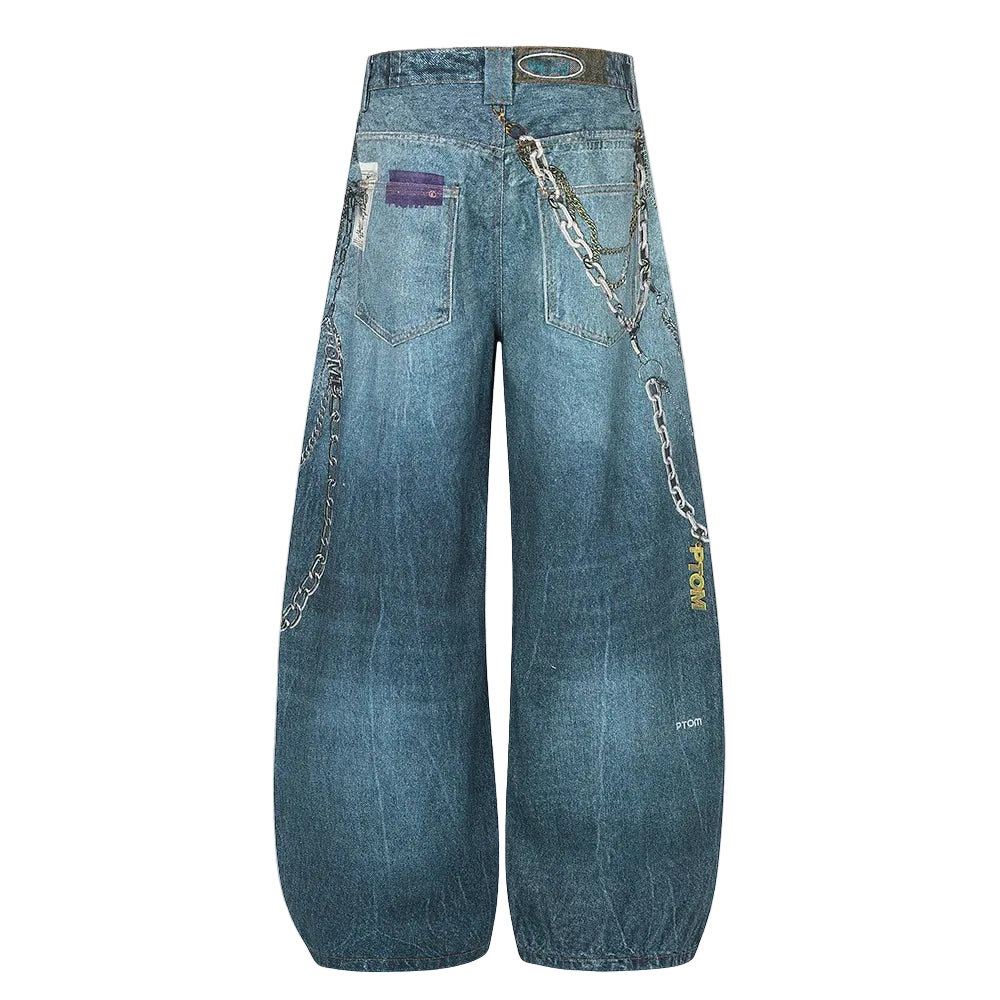 Printed Wide Leg Jeans