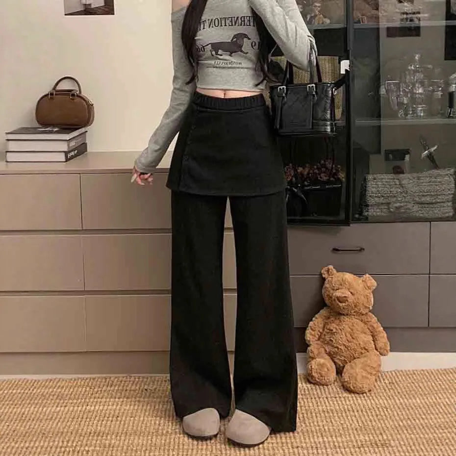 Casual Skirt Wide Leg Long Pants