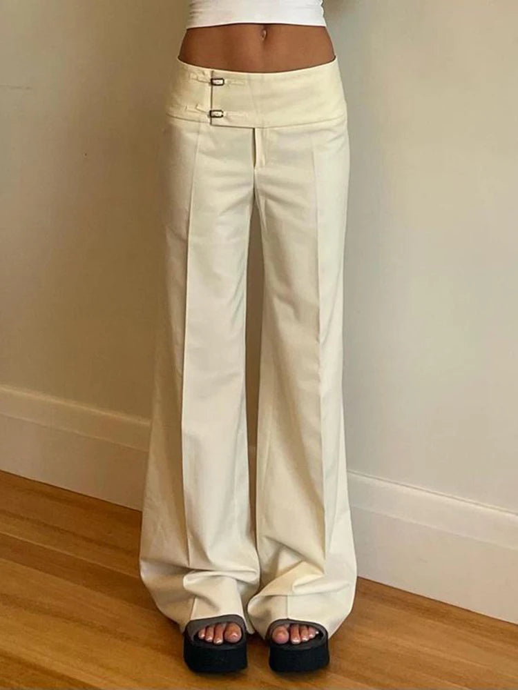 Y2K Khaki Wide Leg Trousers