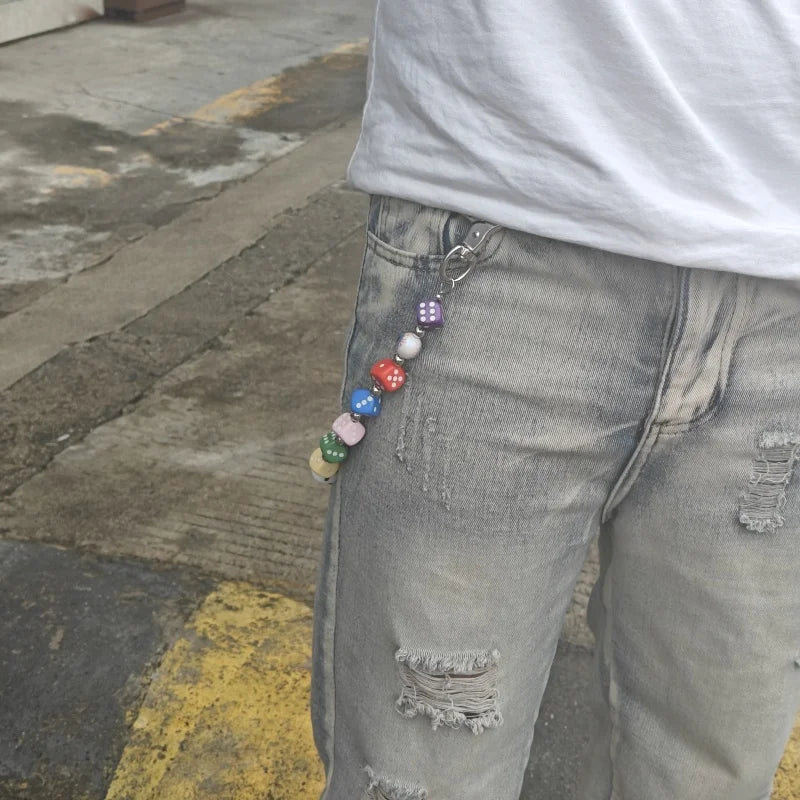Multicolored Lucky Dice Chain