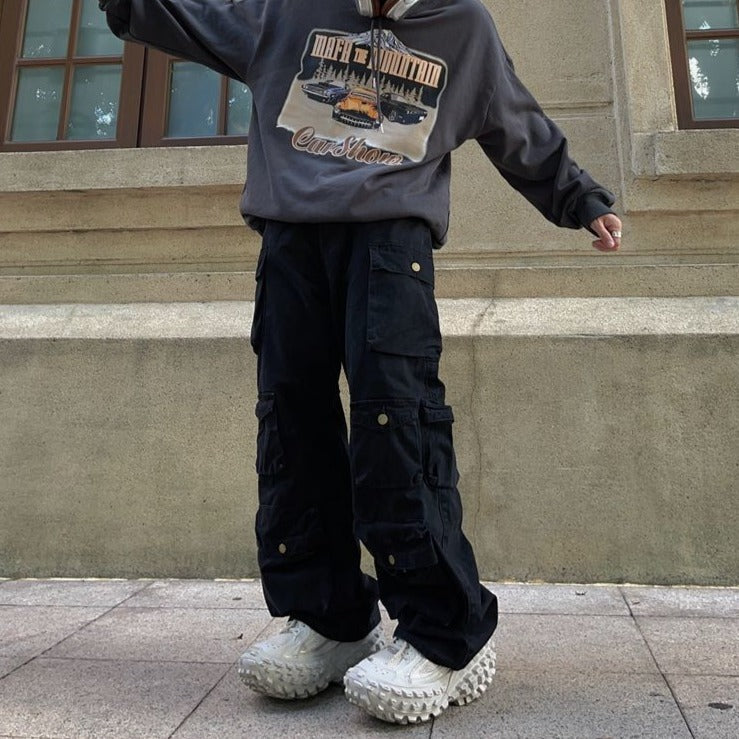 Loose Multi Pocket Cargo Trousers