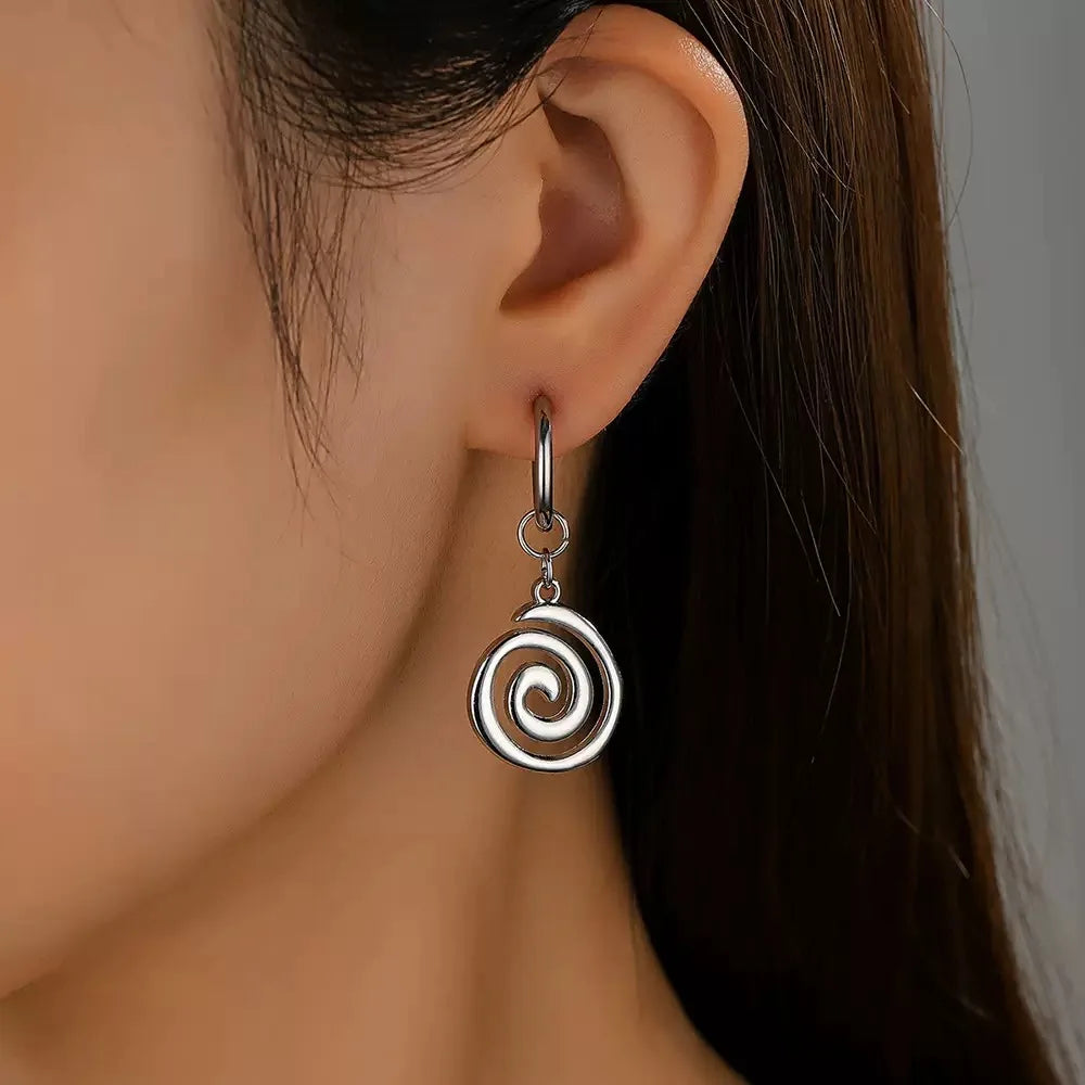 Stainless Steel Spiral Earrings