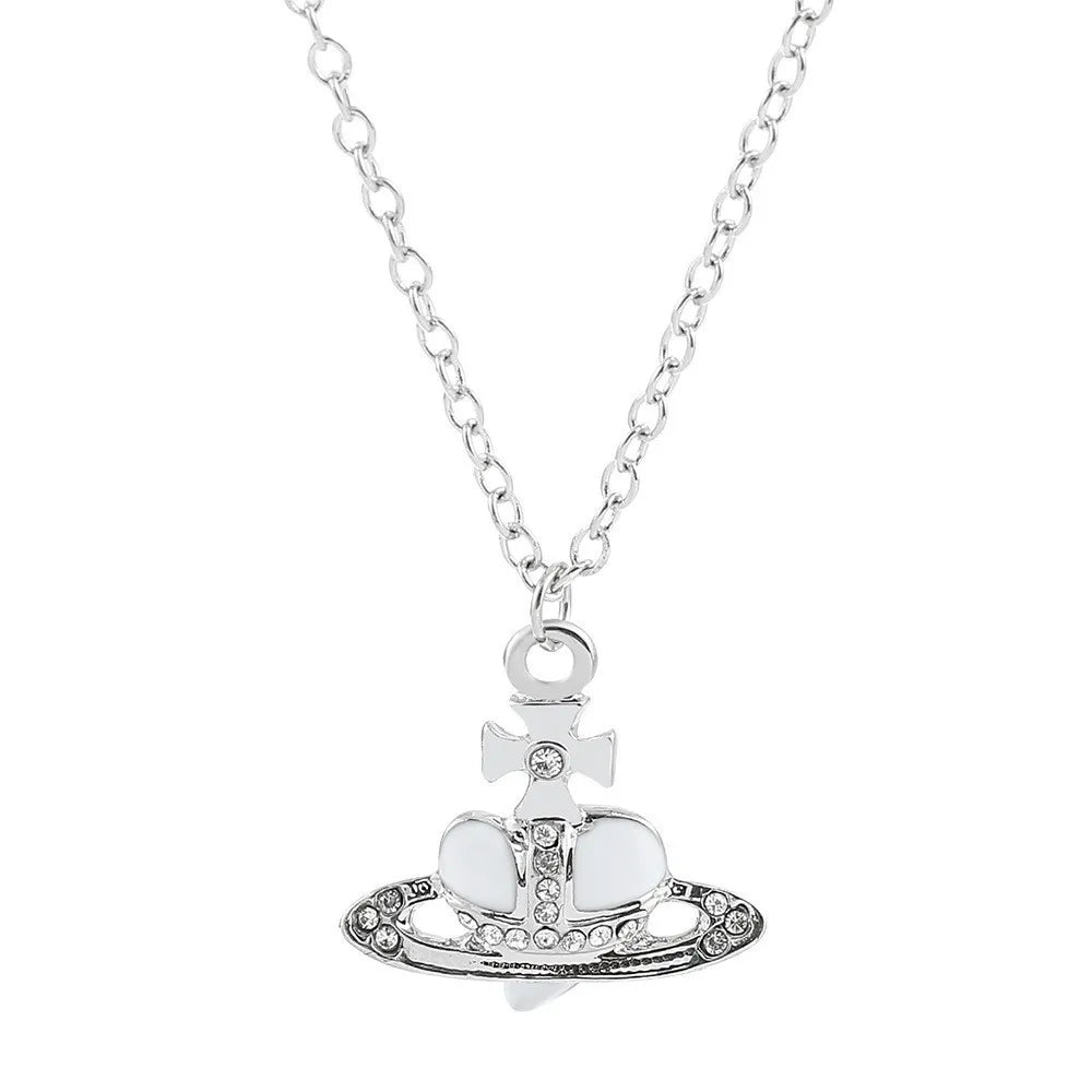 Saturn Heart Diamond Earrings