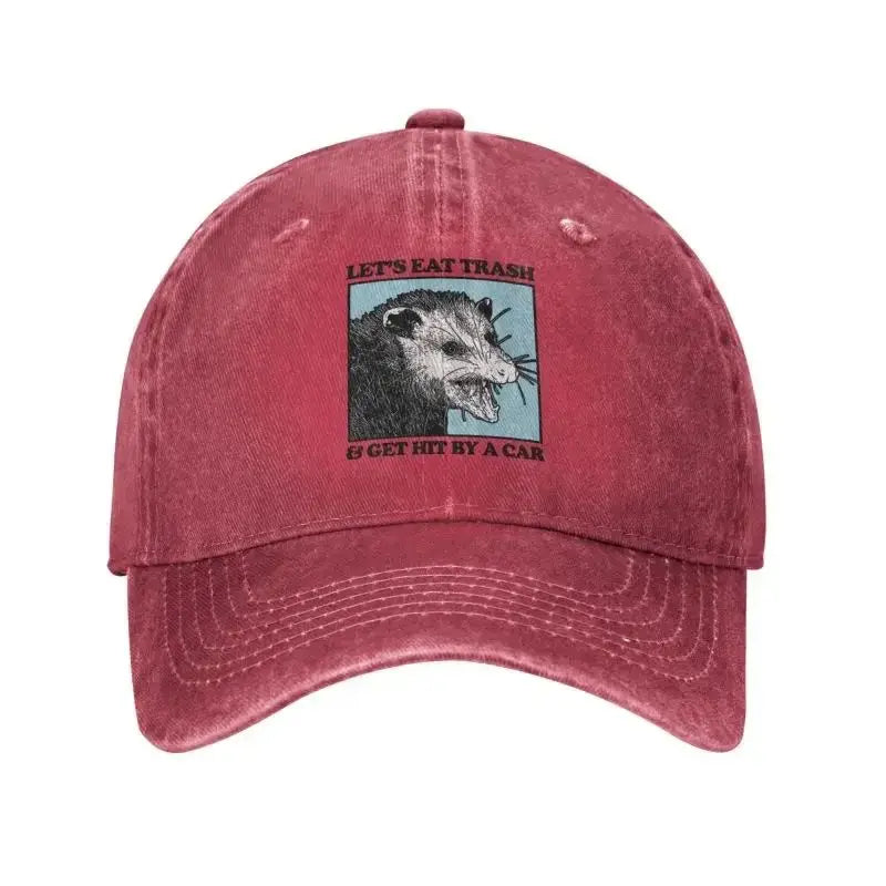 Let's Eat Trash Get Hit By A Car Baseball Cap