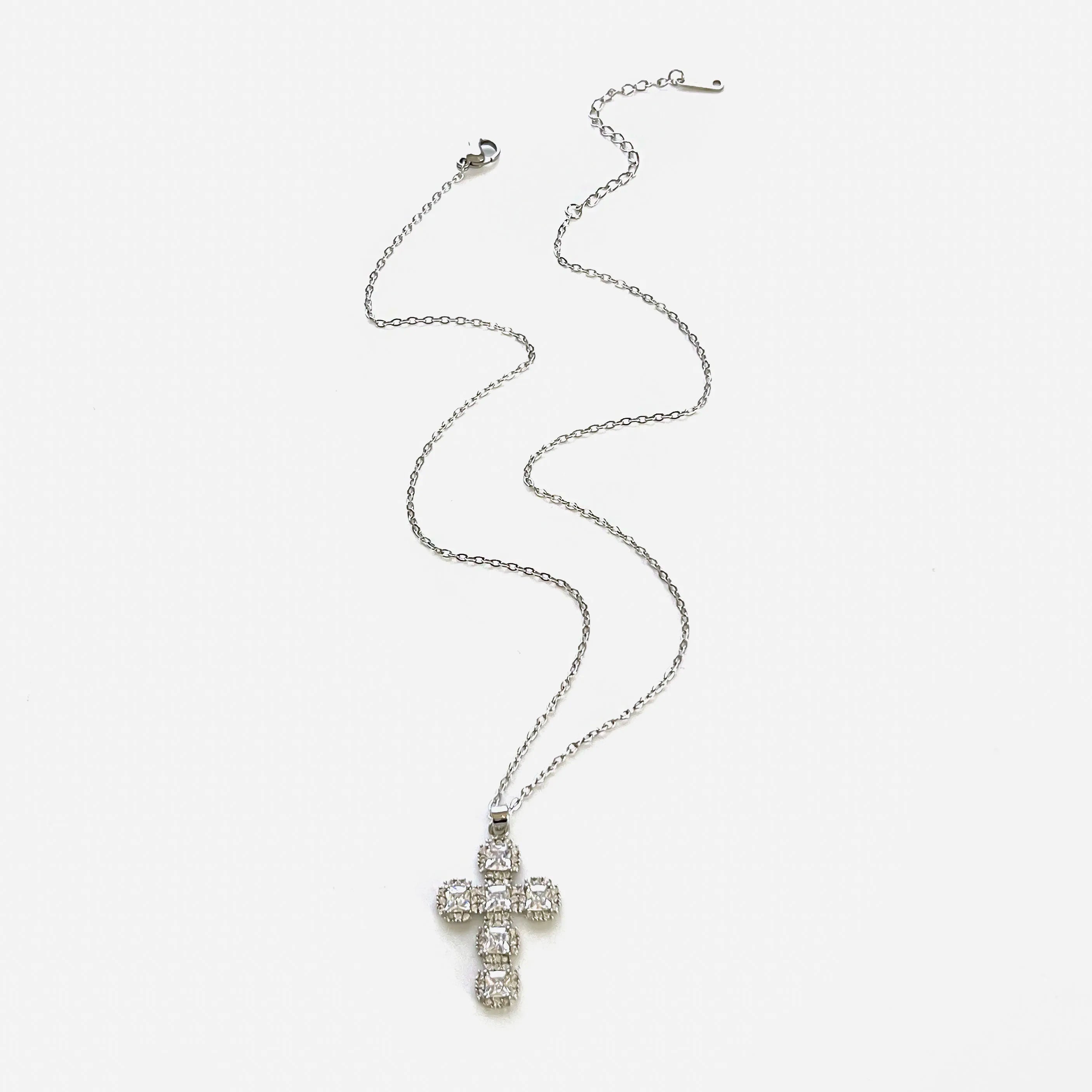 CZ Diamond Cross Chain