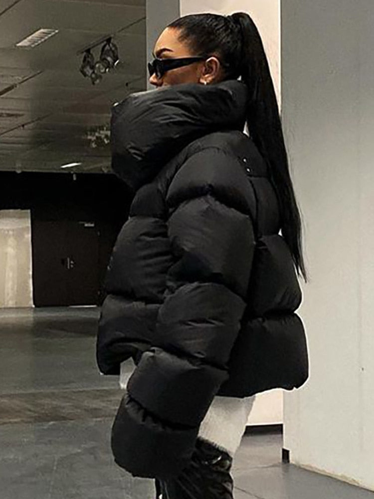 Turtleneck Down Jacket & Down Scarf