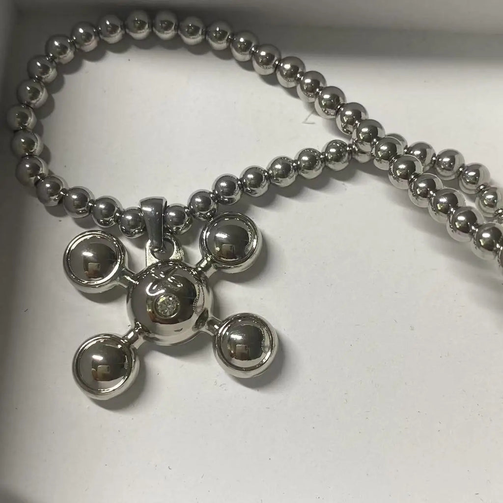 Stainless Steel Round Bead Nacklace