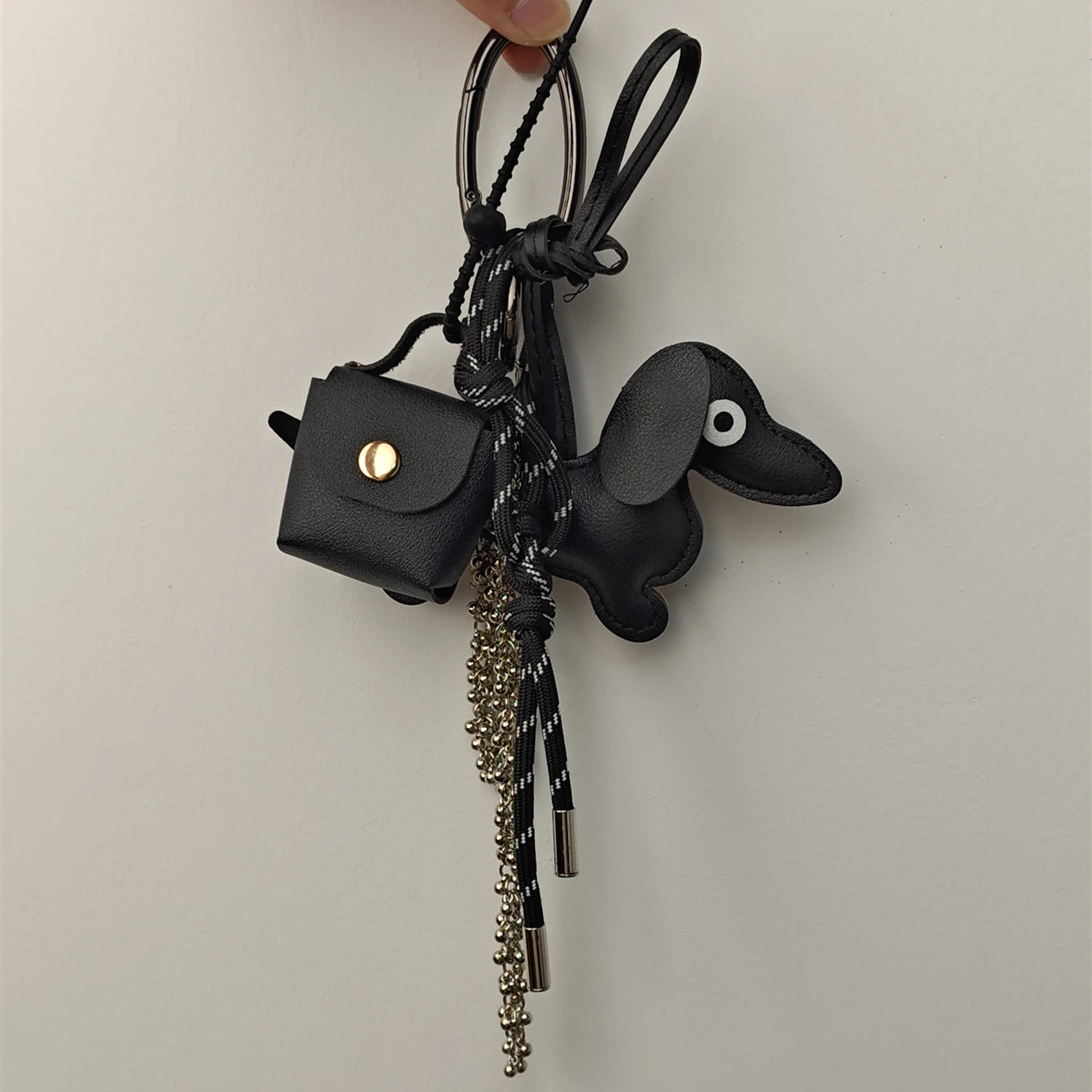 Leather Wiener Dog Key Pendant