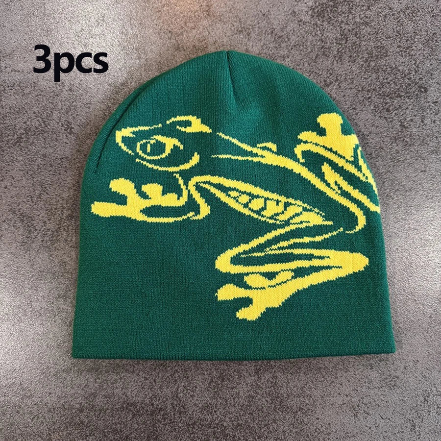 Tree Frog Knitted Beanie
