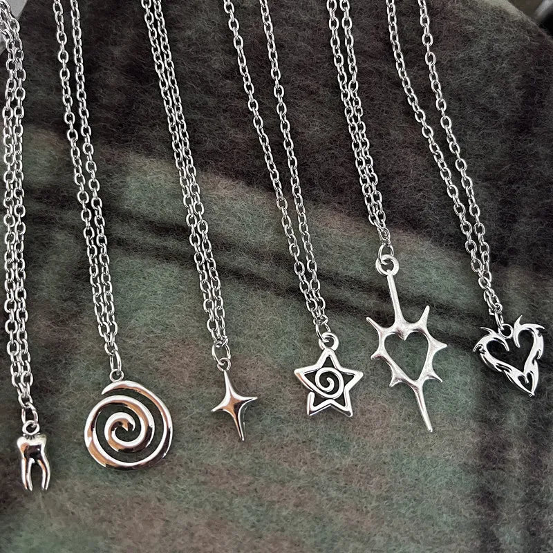 Solid Steel Charm Necklaces