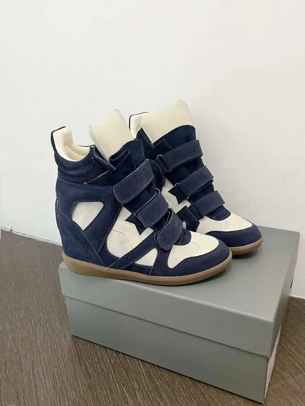 Genuine Leather Marant Wedge Heel Sneakers