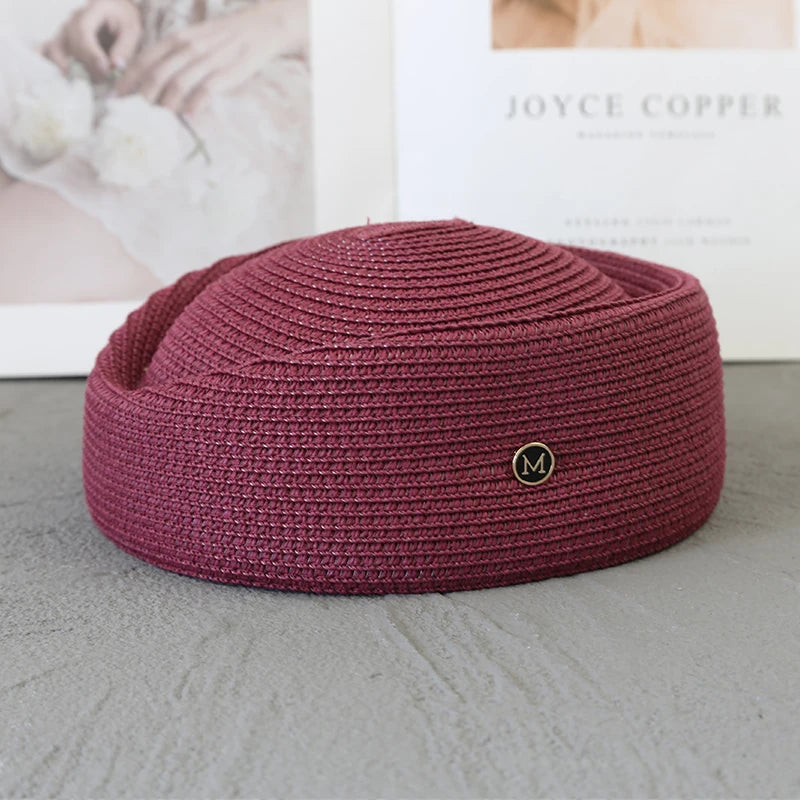 Straw Pillbox Hat