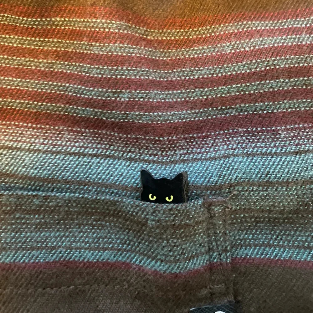 Tiny Black Cat Enamel Pin