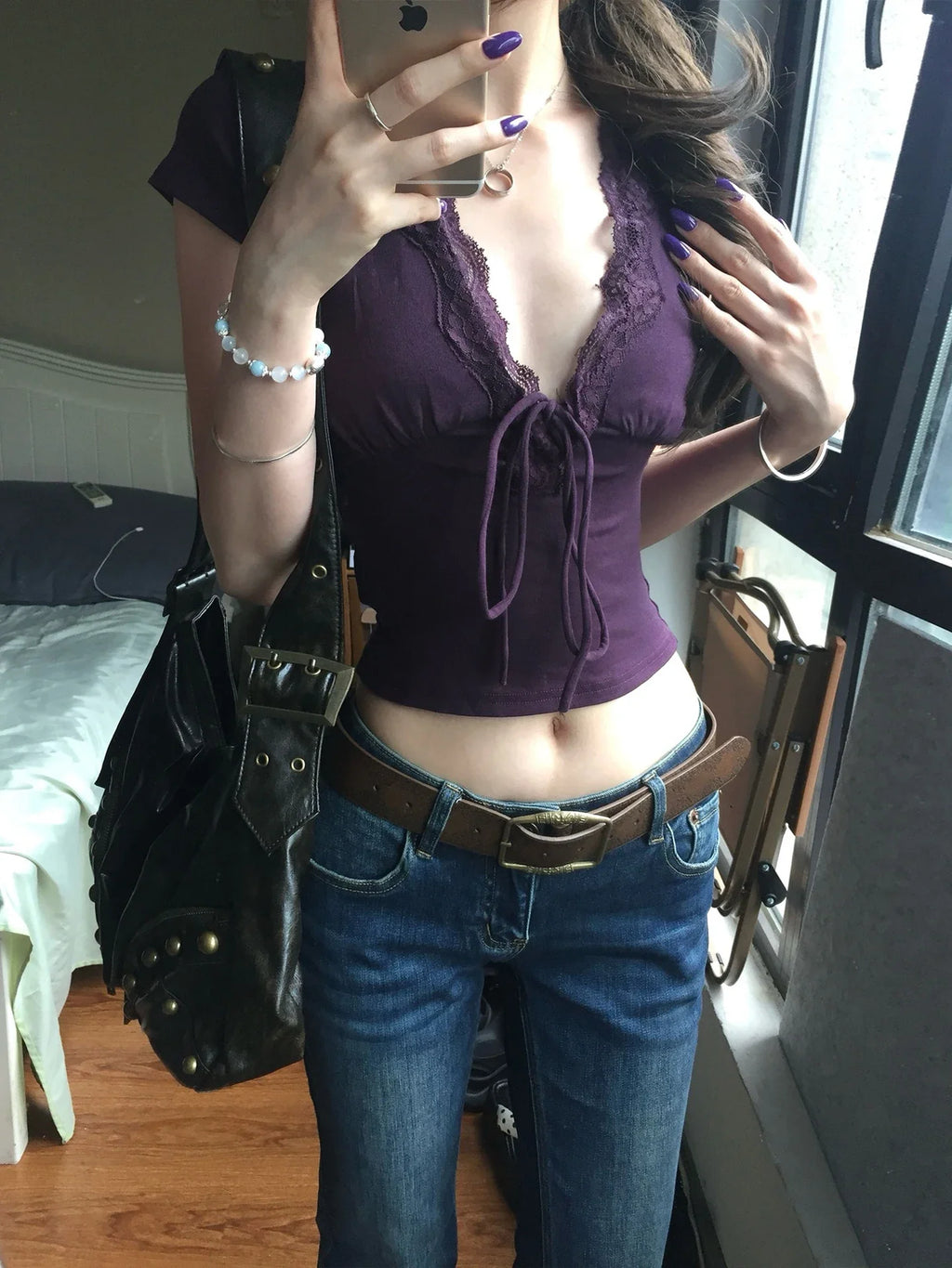 Short Sleeve Lace Crop Top