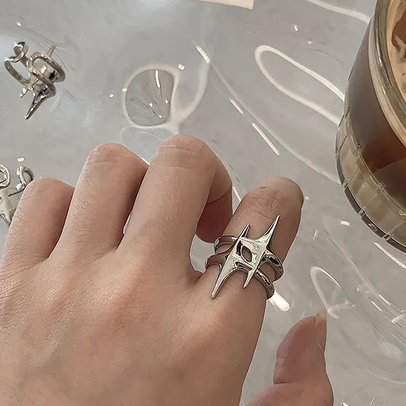 Liquid Stars Silver Ring